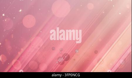 Sfondo astratto minimalista con strisce di luce rosa e arancione sfocate. Foto Stock