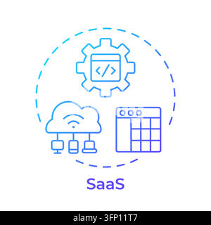 Icona concetto outline gradient SaaS Illustrazione Vettoriale