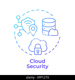 Icona di concetto di gradiente di sicurezza cloud Illustrazione Vettoriale