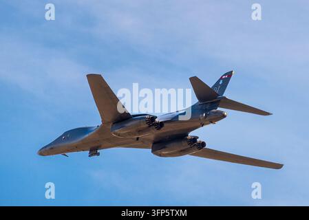Ostrava, Repubblica Ceca - 19 set 2026: bombardiere strategico US Air Force Rockwell B-1B Lancer sorvola i NATO Days 2026 Foto Stock