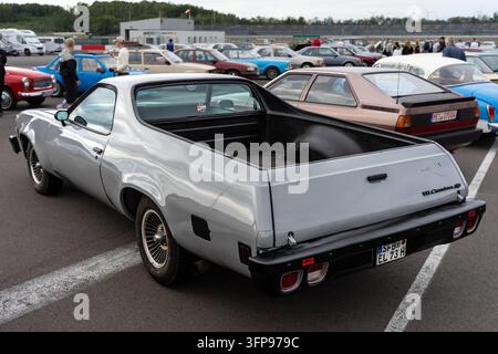 LAUSITZRING, GERMANIA – 19 SETTEMBRE 2026: Cassone di carico e retro della coupé utility Chevrolet El Camino, 1973. DEKRA Klassik Tage (DEKRA Classic Days). Foto Stock