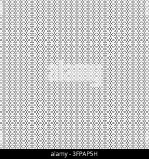 Un modello astratto continuo e ripetitivo con una griglia di cerchi sovrapposti e linee curve, che crea una texture raffinata, moderna e intricata Illustrazione Vettoriale