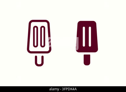Icona vettoriale di un ghiacciolo disponibile in stile lineare e riempito, perfetta per temi estivi e concetti di snack Illustrazione Vettoriale