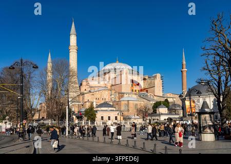 La moschea Hagia Sophia di oggi, o Chiesa di Santa Sofia, una ex chiesa bizantina e museo a Istanbul, Turchia Foto Stock