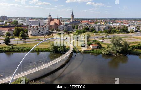 vista della città dessau nella germania orientale Foto Stock