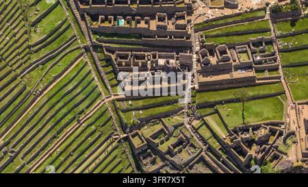 Machu Picchu, Perù. Vista aerea Foto Stock