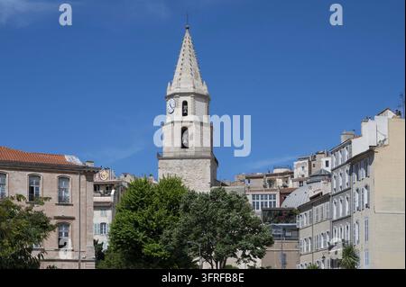 La chiesa parrocchiale di Le Panier, Eglise Notre-Dame-des-Accoules in place Daviel, Marsiglia Foto Stock