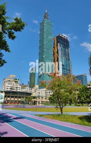 Edificio Taipei 101 nel distretto di Xinyi, Taipei, Taiwan ROC Foto Stock