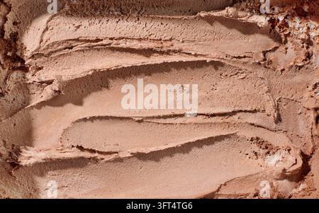 textura di gelato al cioccolato fatto in casa macro, vista dall'alto Foto Stock