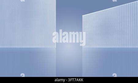 Sfondo astratto per podio a strisce blu e viola tecnologiche Foto Stock