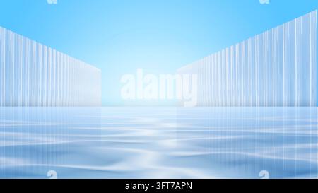 Sfondo astratto a strisce blu chiaro per podio Foto Stock