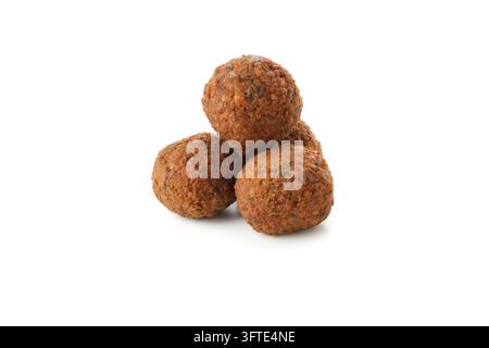 Cibo vegetariano - deliziose polpette di falafel, isolate su sfondo bianco Foto Stock