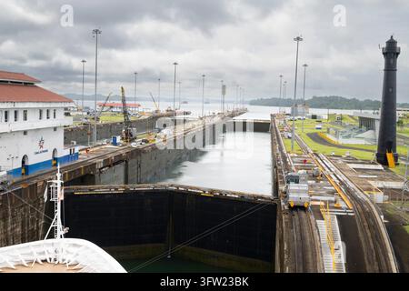 Passaggio attraverso il Canale di Panama Foto Stock