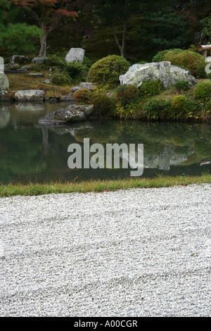 Tenryuji Rock Garden Foto Stock