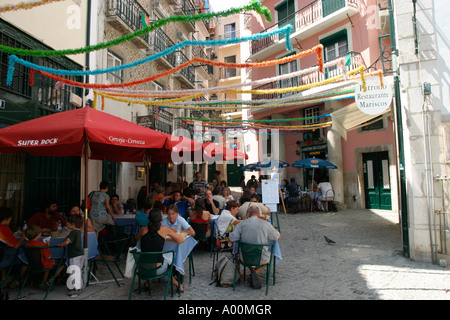 Mangiare fuori a Lisbona, Portogallo Foto Stock