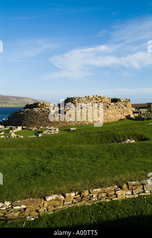 Dh Gurness EVIE ORKNEY età del ferro broch difensiva rovine fortications settlement Foto Stock