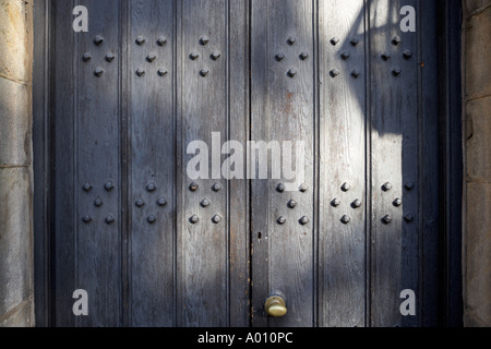 Grande porta di legno Astley Hall Chorley Foto Stock