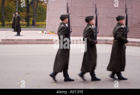 Modificare le protezioni al Monumento della Libertà Foto Stock