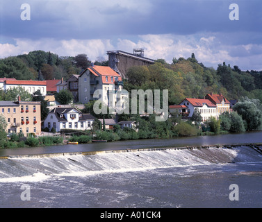 Saalelandschaft mit Kurviertel Bad Koesen, Sassonia-Anhalt Foto Stock