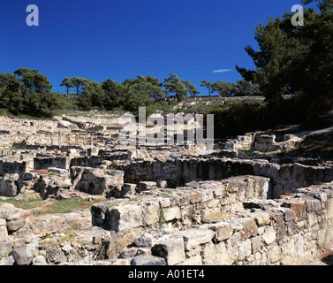 Ausgrabungsgelaende, antike Stadtanlage von Kamiros, Ruinen, Kamiros, Rodi, Dodekanes Foto Stock