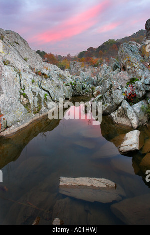 Una vista di Great Falls Park in Maryland Foto Stock