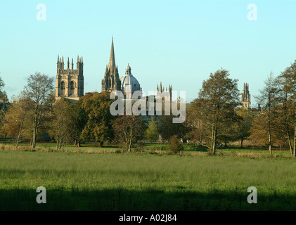 Merton College St Marys chiesa e la Radcliffe Camera sopra la Chiesa di Cristo Prato Foto Stock