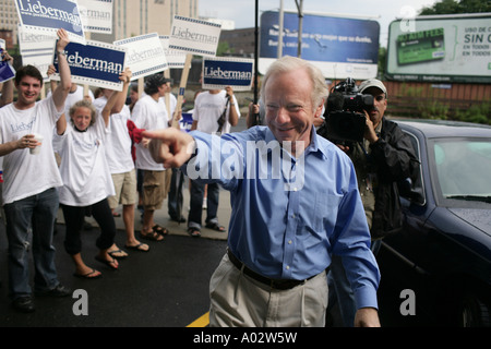 Il senatore Joe Lieberman sul Campaign Trail Ottobre 2006, New Haven Connecticut Foto Stock