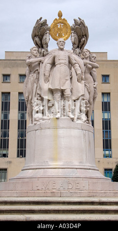 Statua di George Meade, eroe di Gettysburg, Washington D.C. Stati Uniti d'America Foto Stock