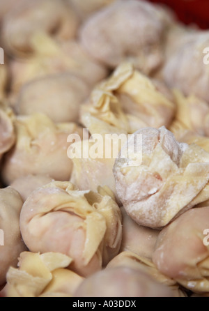 Close Up di gnocchi non cotte Foto Stock