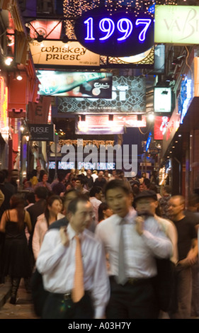 Lan Kwai Fong quartiere dei divertimenti di Hong Kong Foto Stock