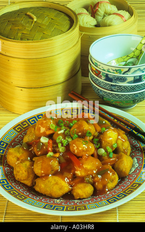 Dolce e aspro il maiale Cina Hong Kong Foto Stock