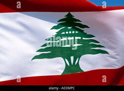Bandiera Lebabese, Beirut, Libano Foto Stock