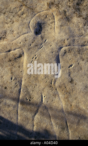 Aborigeni Australiani Rock Carving Foto Stock