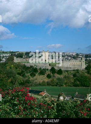 Richmond Castle visto da sud, Richmond, North Yorkshire, Inghilterra, Regno Unito. Foto Stock