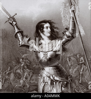 Giovanna d'Arco 1412 - 1431, aka Jeanne d'Arc o Jeanne la Pucelle. Eroina e martire francesi. Foto Stock