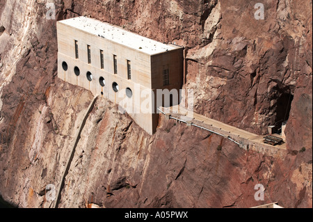 Edificio sul lato della Diga di Hoover Foto Stock