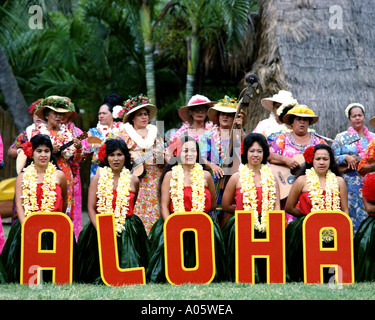 Stati Uniti - Hawaii: Kodak Hula spettacolo presso il guscio di Waikiki di Oahu Foto Stock