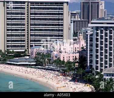 Stati Uniti - Hawaii: Royal Hawaiian Sheraton su Waikiki Beach Foto Stock