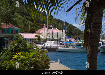 'Sopers foro' Wharf 'Pussers sbarco' 'Frenchmans Cay' West End Tortola Isole Vergini Britanniche dei Caraibi Foto Stock