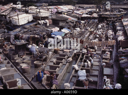 Mano commerciale lavanderia Mumbai Bombay in India Foto Stock