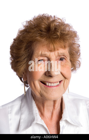 Sorridente lady senior Foto Stock