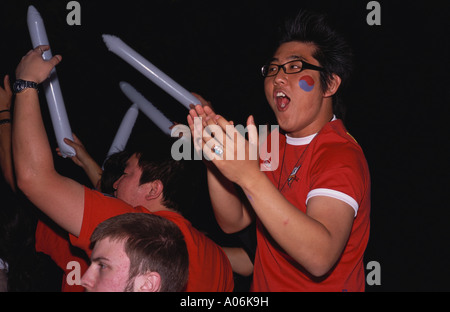 Il coreano i tifosi di calcio in New Malden Surrey World Cup 2006 Foto Stock