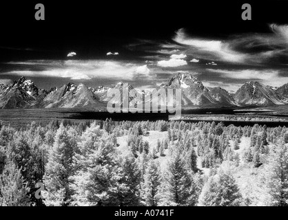 Il lago Jackson e il Grand Tetons Wyoming USA Foto Stock