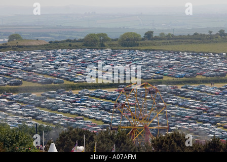 Il Royal Cornwall Show Vista aerea dei parcheggi Foto Stock