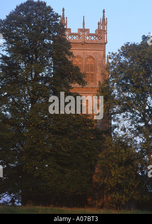 Chiesa di Santa Maria Huish Episcopi vicino Langport Somerset xv secolo torre ovest inglese stile perpendicolare England Regno Unito Foto Stock