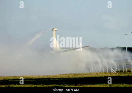 Nimrod HS MR2 a RAF Kinloss Morayshire nel Washbed. 4072-387 XAV Foto Stock