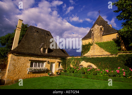 Manor House, Eyrignac Manor Gardens, Eyrignac Manor, città di, Salignac-Eyvigues, Dordogne, Aquitania, in Francia, in Europa Foto Stock