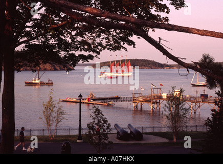 Luce della Sera Bar Harbor WATERFRONT MAINE Foto Stock