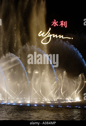 Acqua mostrano Wynn hotel e casinò di Macau, Cina del Sud Foto Stock