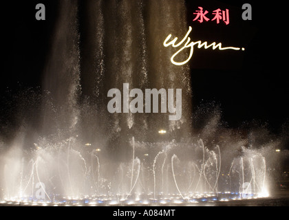 Acqua mostrano Wynn hotel e casinò di Macau, Cina del Sud Foto Stock